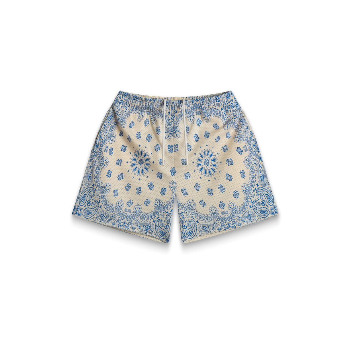 BRAVEST STUDIOS SCREENPRINTED PAISLEY CREAM SHORTS