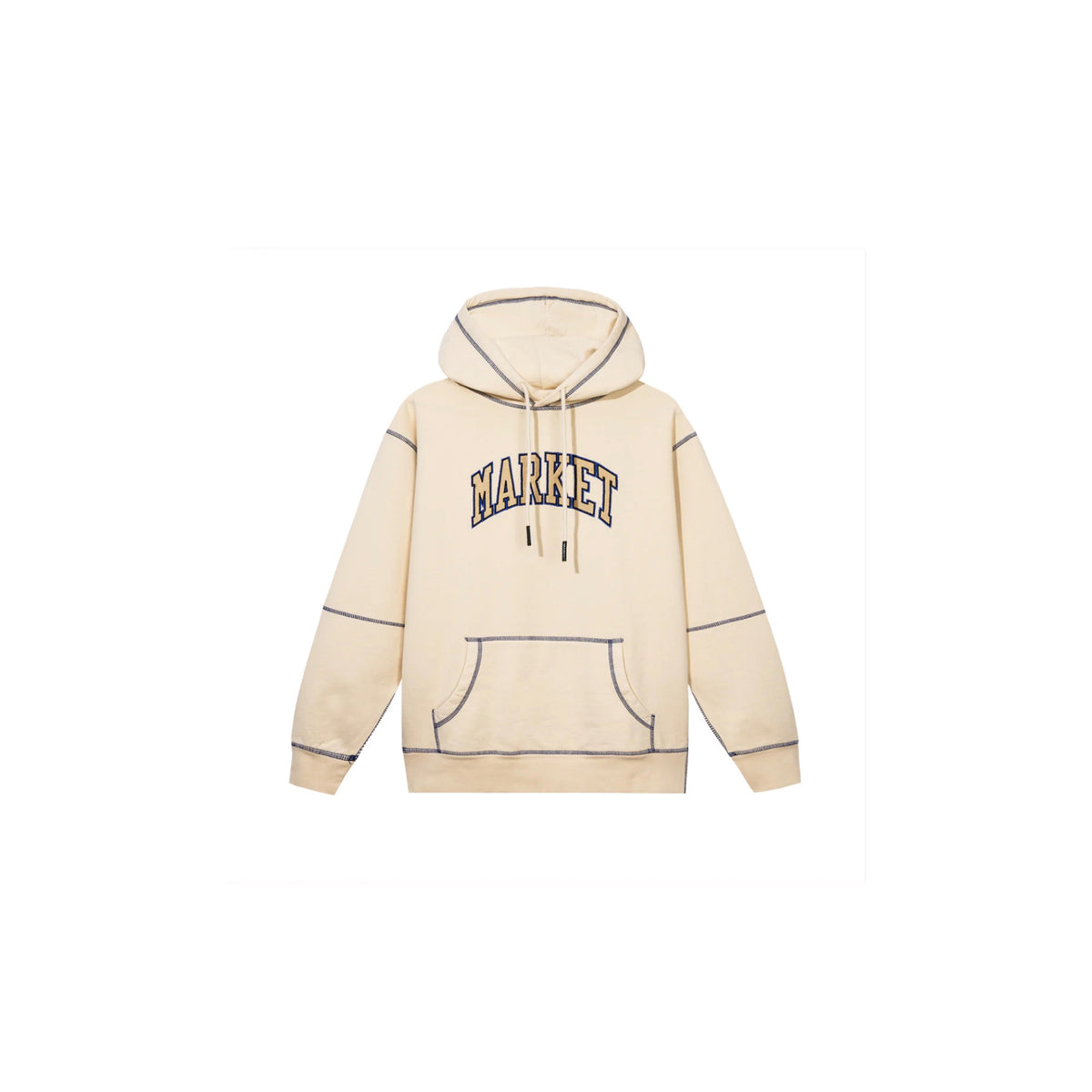 MARKET TRIPLE STITCH PULLOVER HOODIE - BEIGE