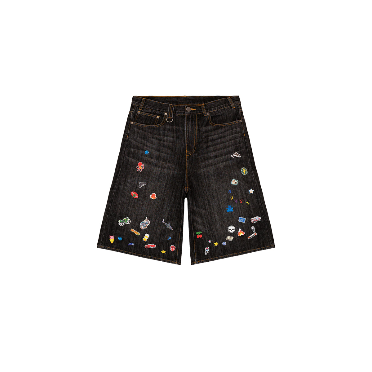 BRAVEST STUDIOS STICKER JORTS BLACK