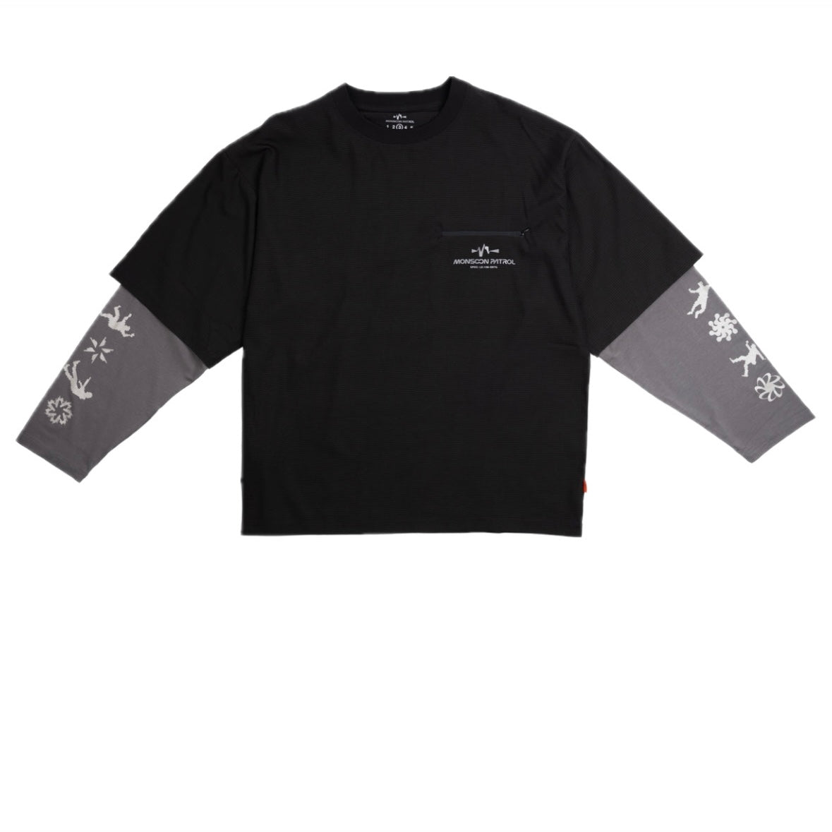 MONSOON PATROL FORMLESS DOUBLE SLEEVE SHIRT BLACK