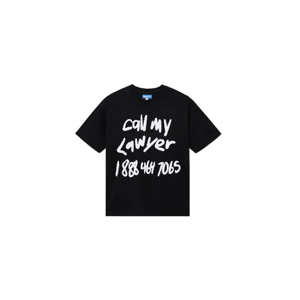 MARKET T-SHIRT SCRAWL MY LAWYER WASHED BLACK