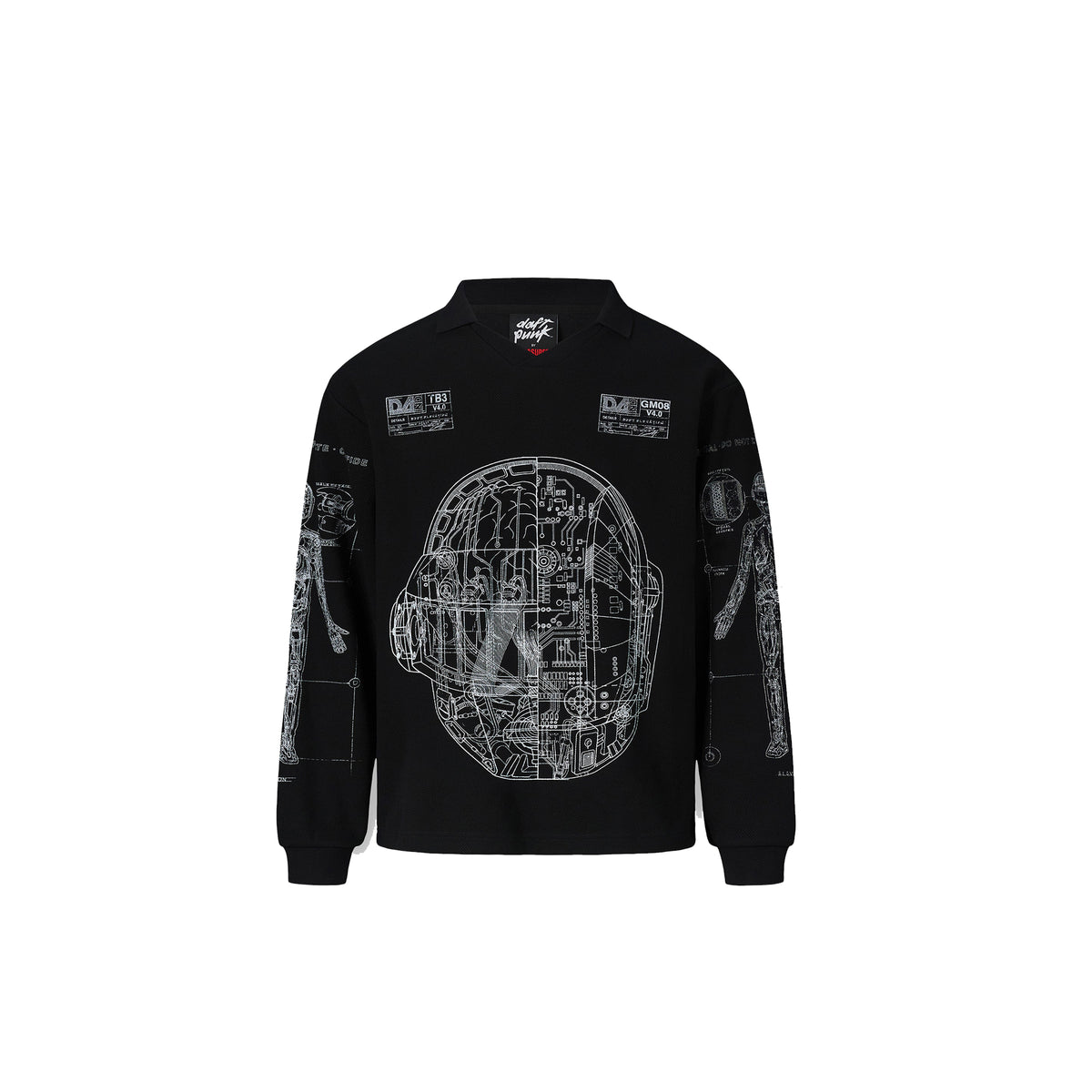 PLEASURES x DAFT PUNK SCHEMATIC LONG SLEEVE POLO