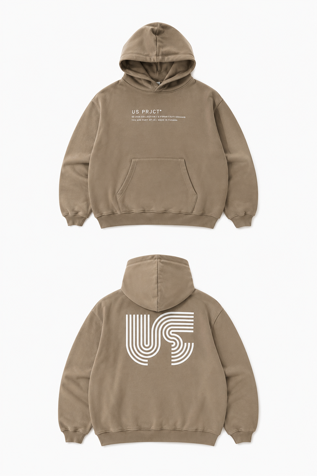 US PRJCT®️ LOGO HOODIE BEIGE