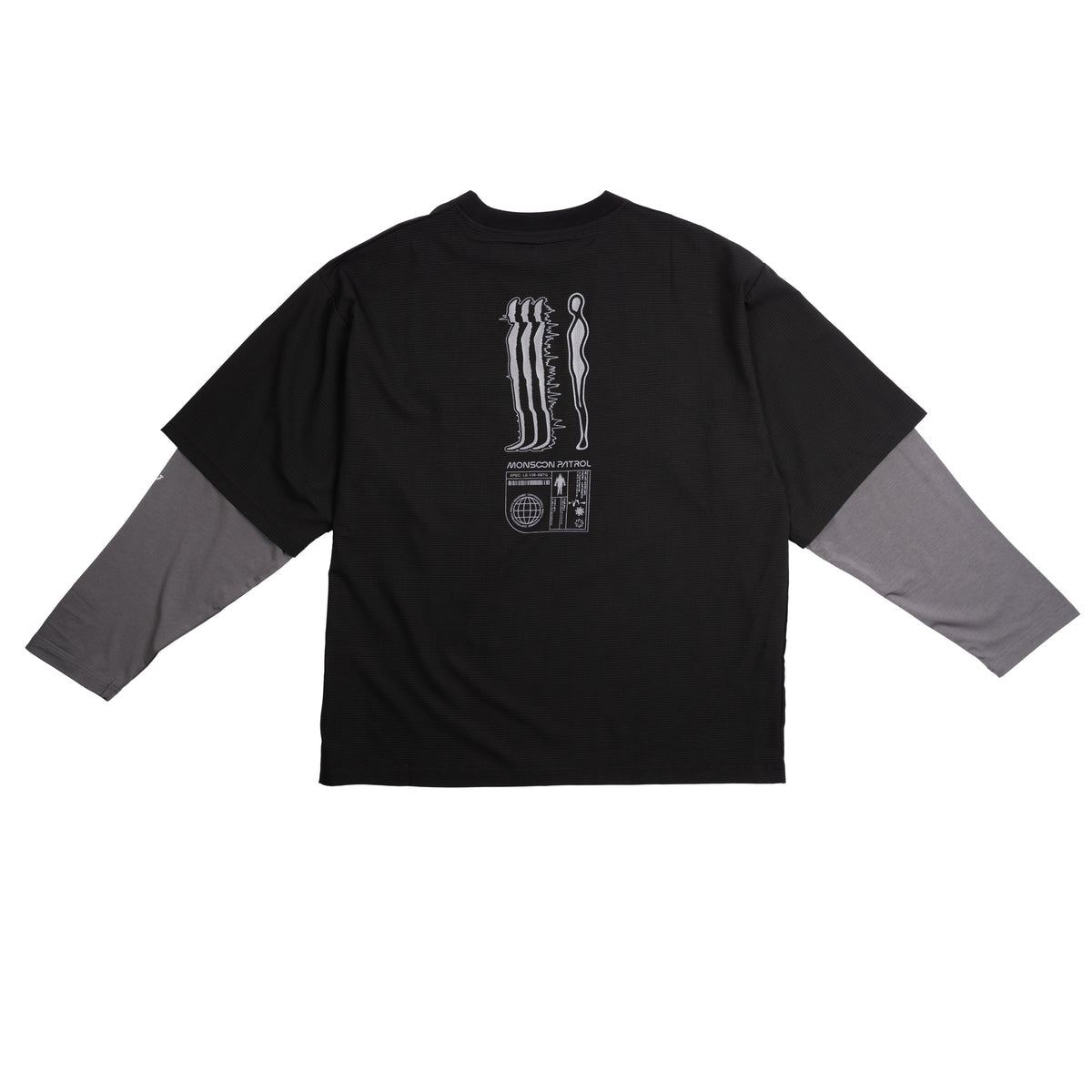 MONSOON PATROL FORMLESS DOUBLE SLEEVE SHIRT BLACK