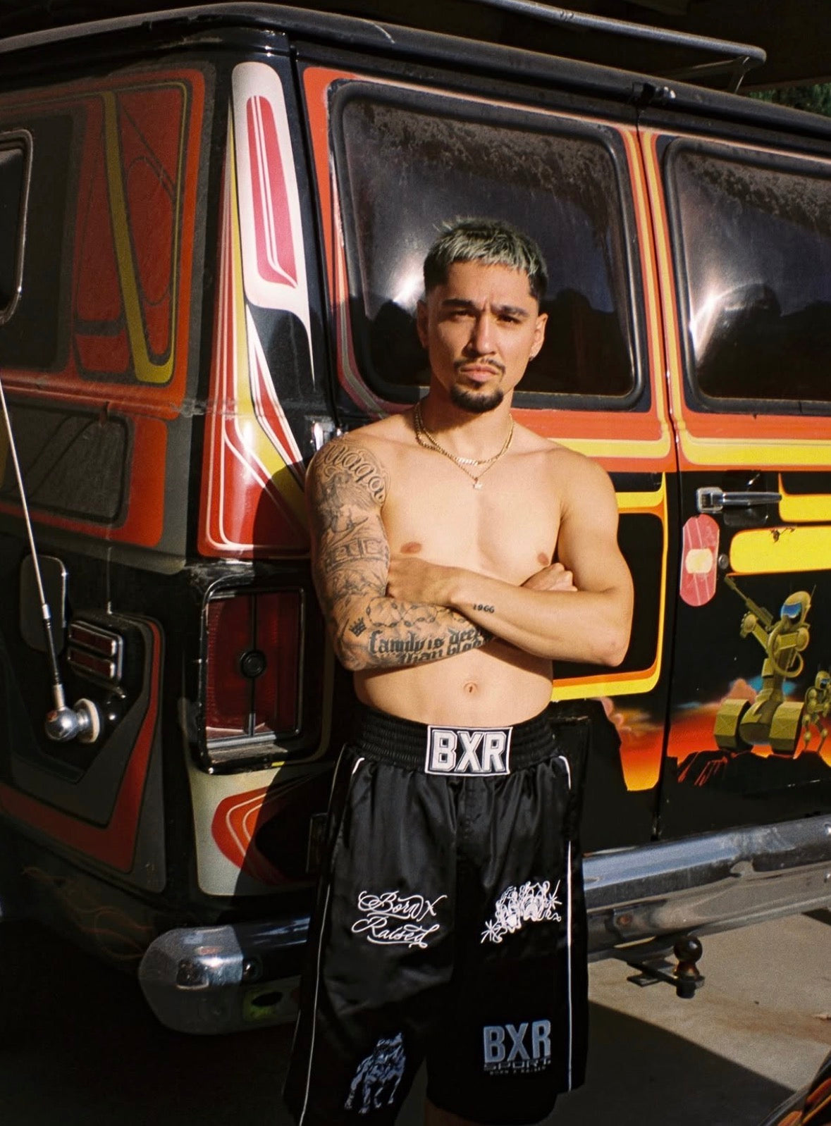 BORN X RAISED SATIN BOXING TRUNKS