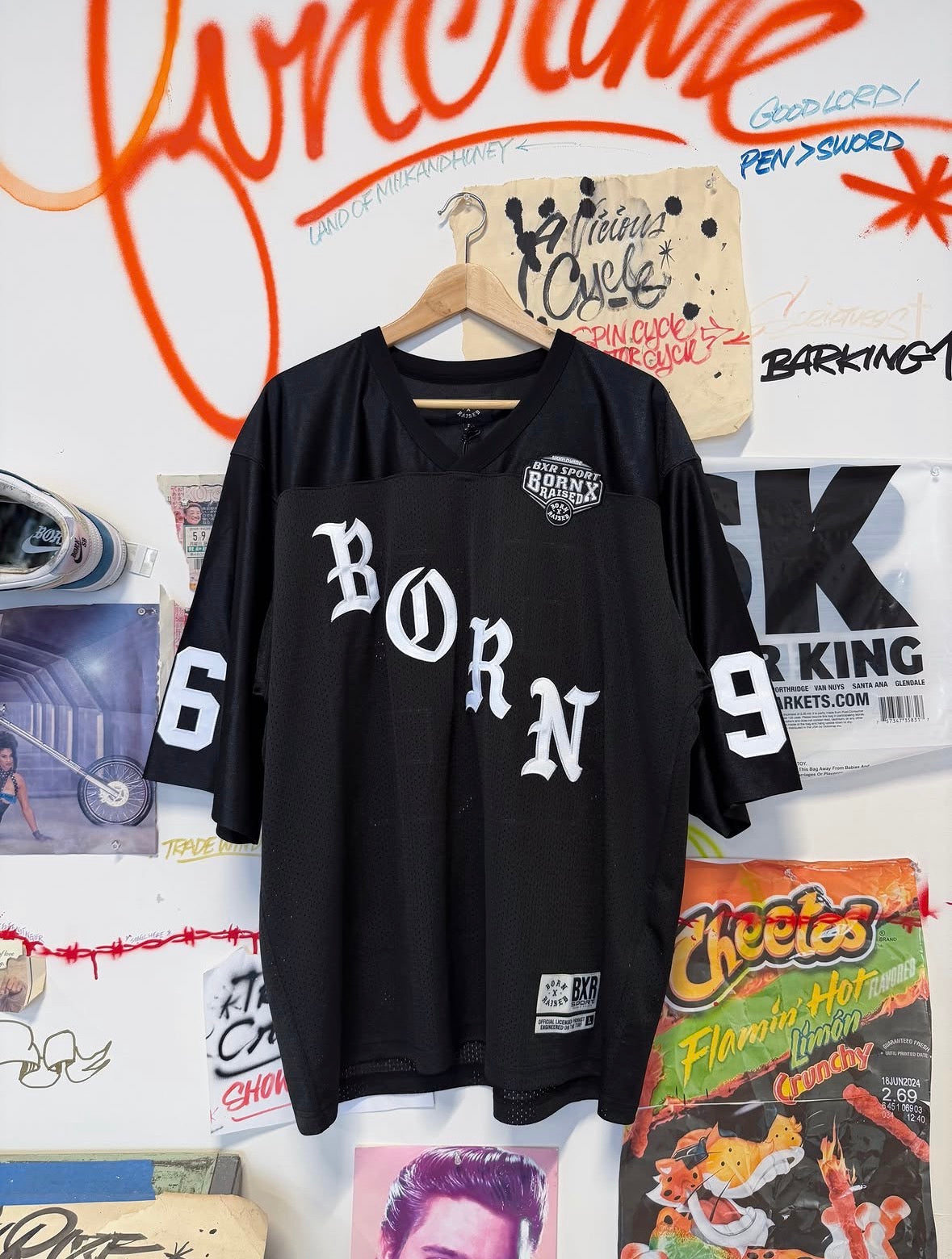 BORN X RAISED PARANOIA FOOTBALL JERSEY