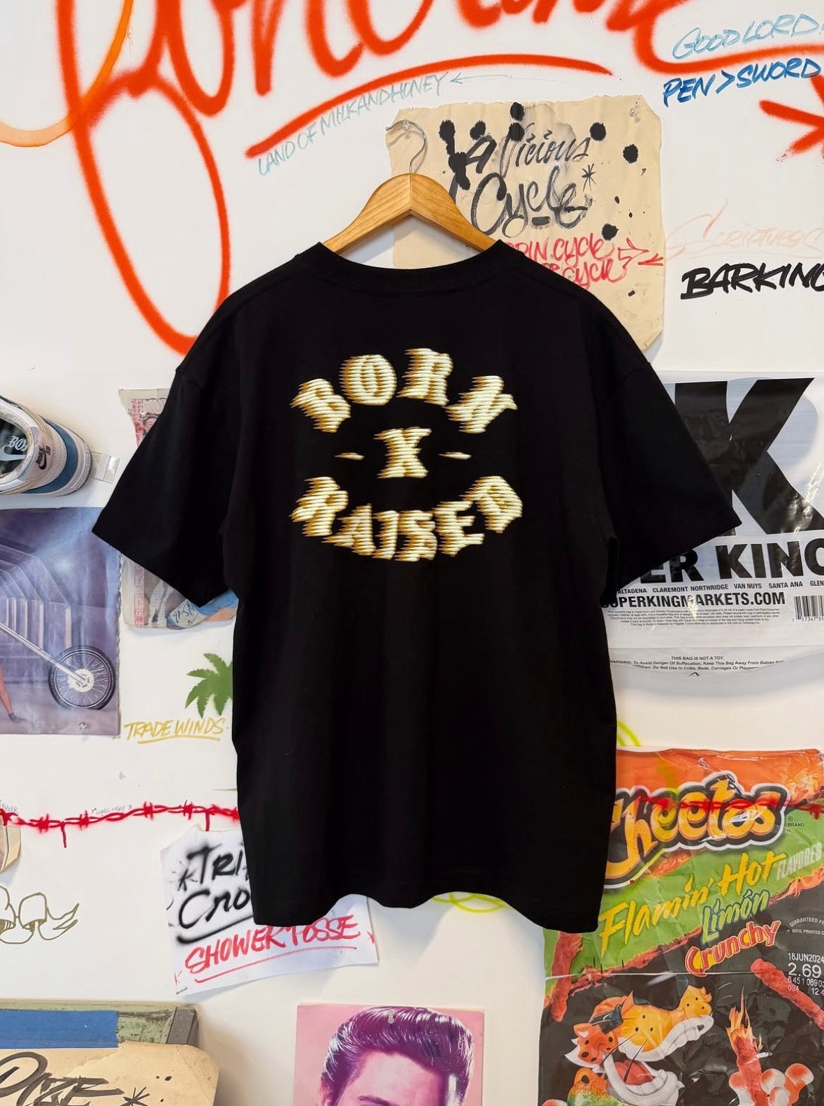 BORN X RAISED APOCALYPTO ROCKER TEE  BLACK
