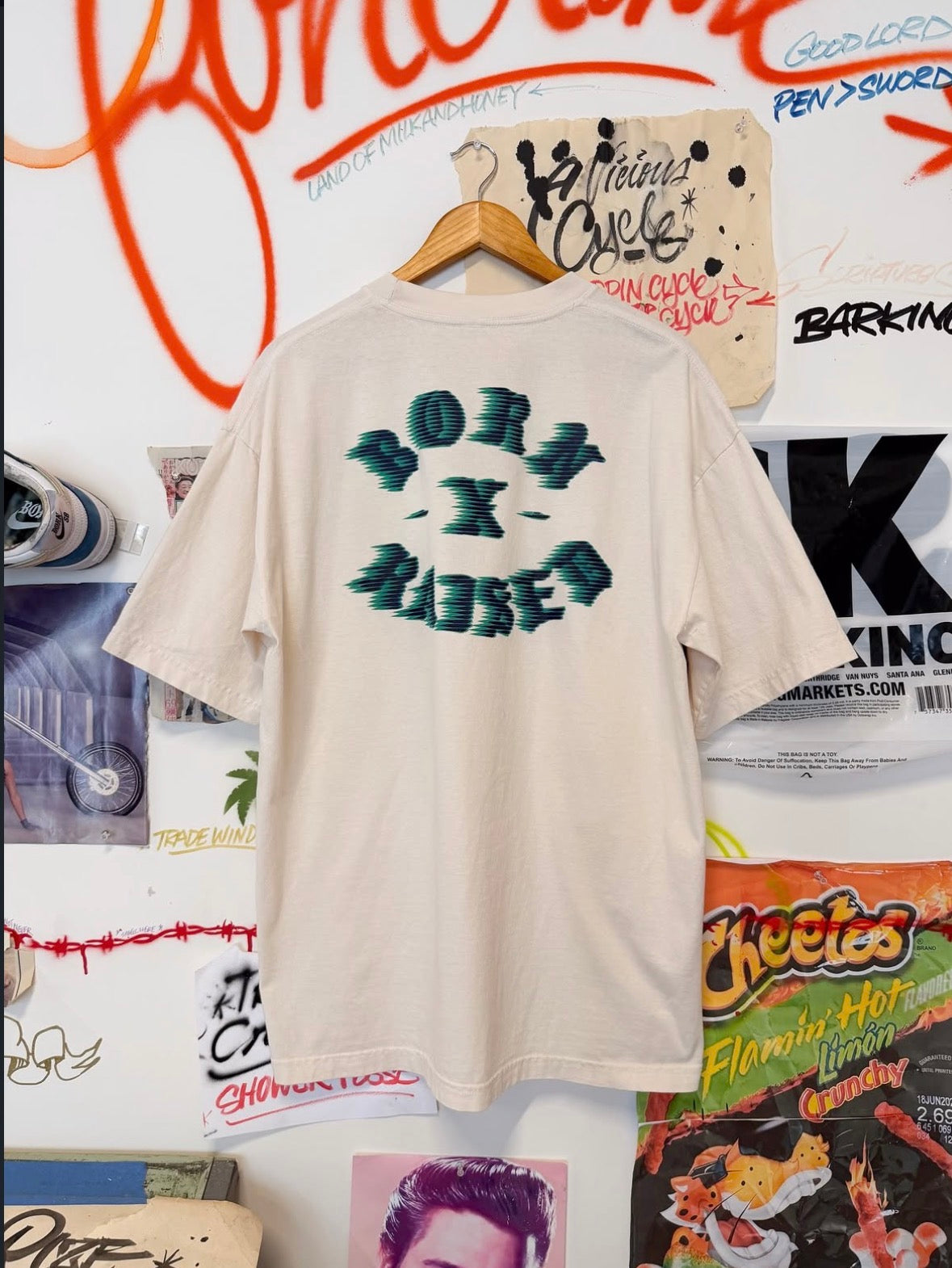 BORN X RAISED APOCALYPTO ROCKER TEE CREAM