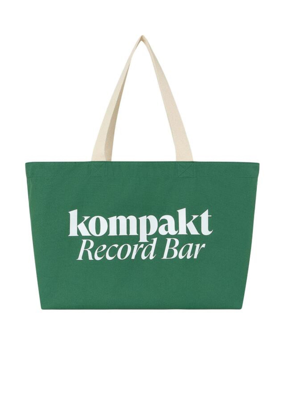 KOMPAKT RECORD BAR LIGHT CANVAS TOTE BAG GREEN