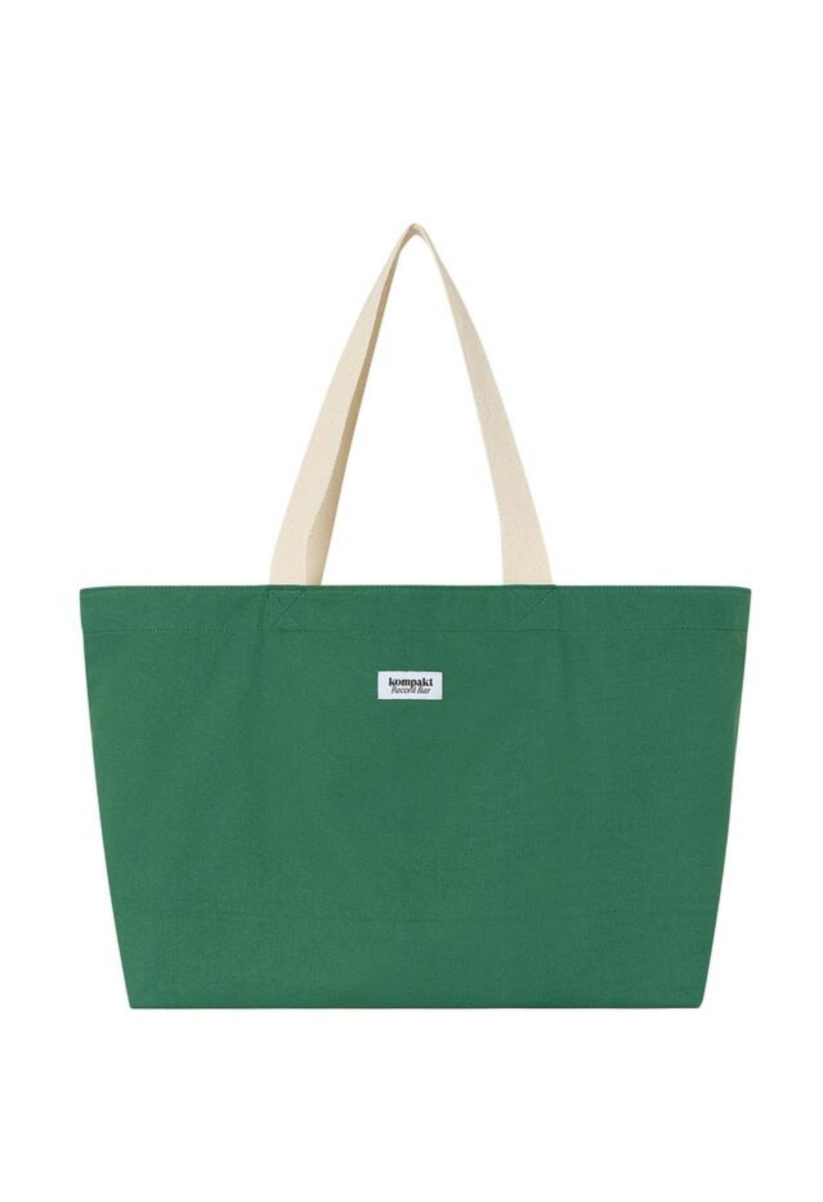 KOMPAKT RECORD BAR LIGHT CANVAS TOTE BAG GREEN - LUST PANAMA