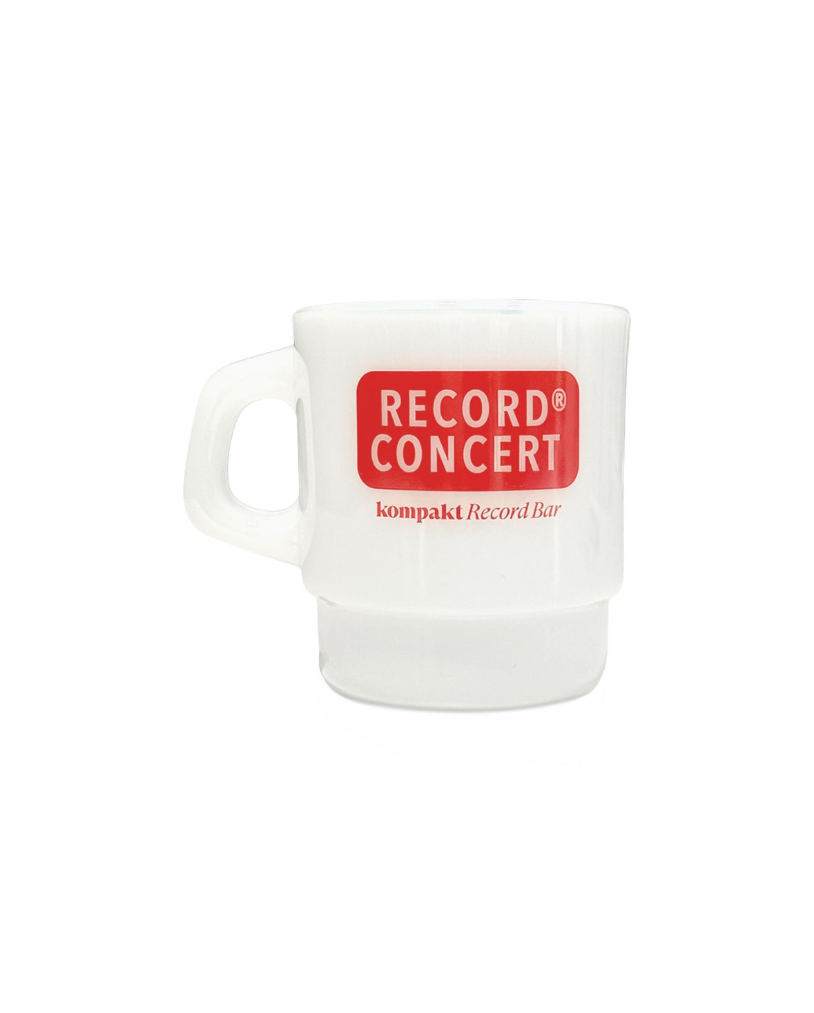 KOMPAKT RECORD BAR RECORD CONCERT MILK GLASS CUP RED