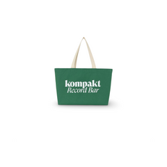 KOMPAKT RECORD BAR LIGHT CANVAS TOTE BAG GREEN - LUST PANAMA