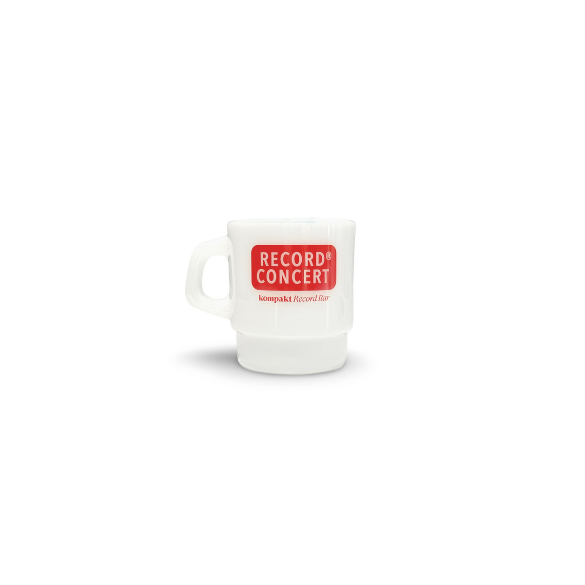 KOMPAKT RECORD BAR RECORD CONCERT MILK GLASS CUP RED