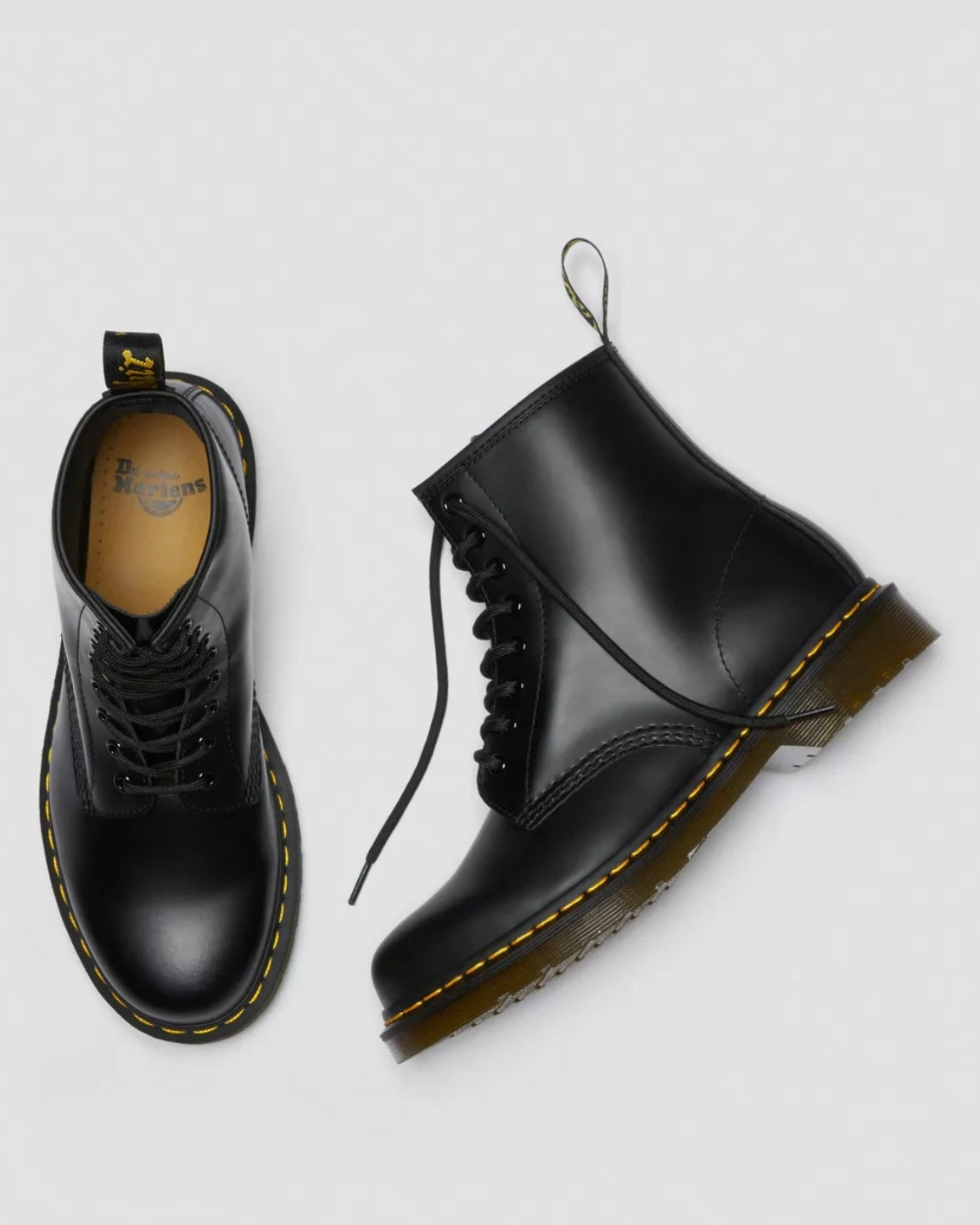 DR.MARTENS 1460 BLACK SMOOTH LEATHER LACE UP BOOTS