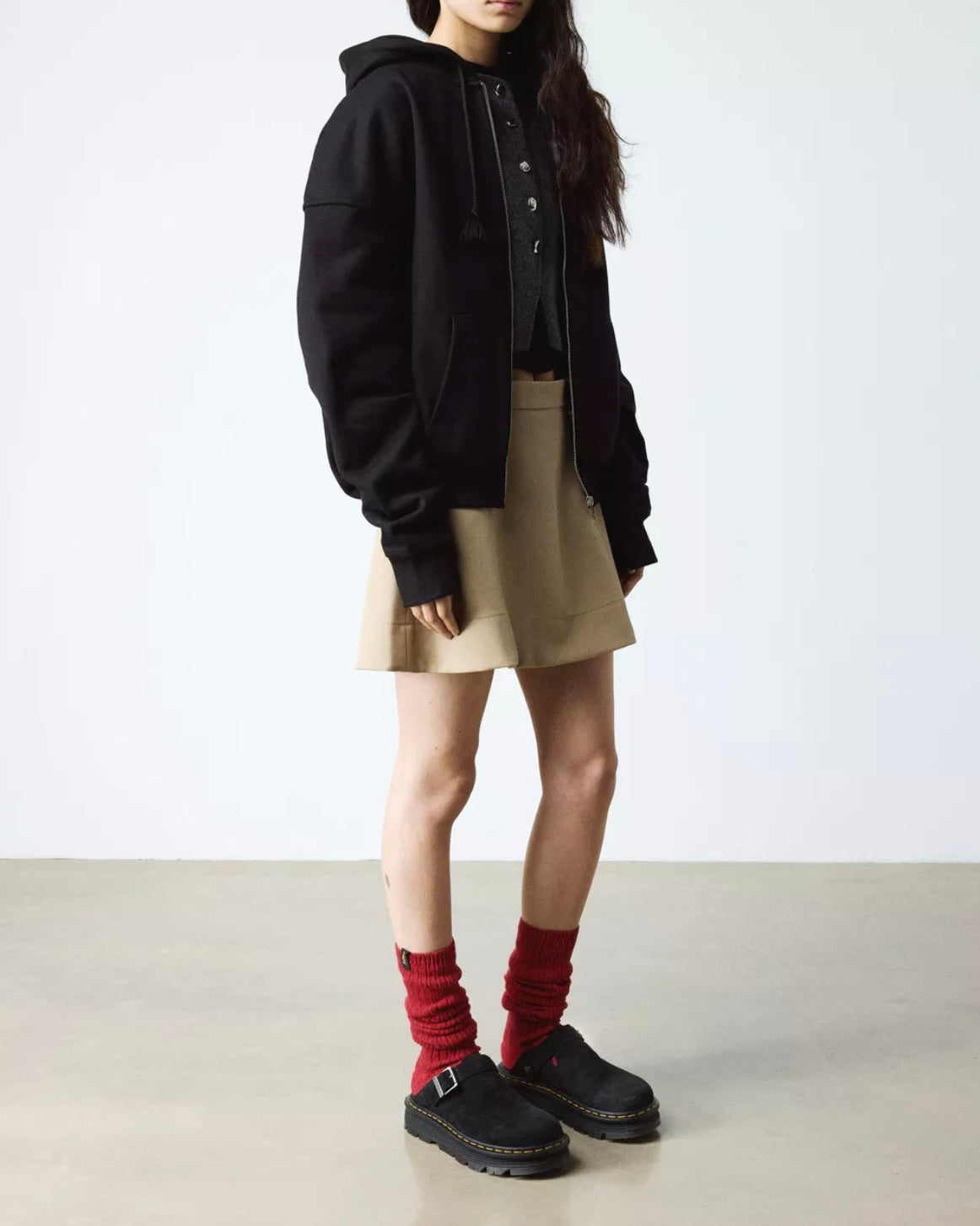 DR.MARTENS ZEBZAG BLACK SUEDE SLINGBACK PLATFORM MULES