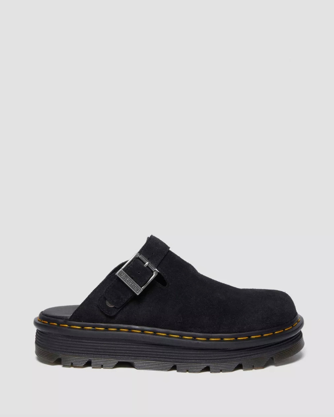 DR.MARTENS ZEBZAG BLACK SUEDE SLINGBACK PLATFORM MULES