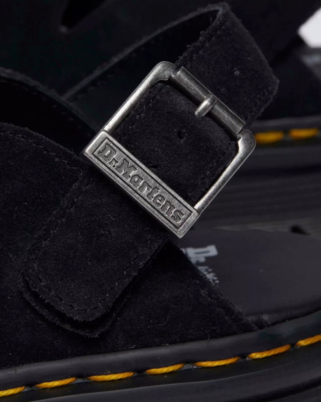 DR.MARTENS ZEBZAG BLACK SUEDE SLINGBACK PLATFORM MULES