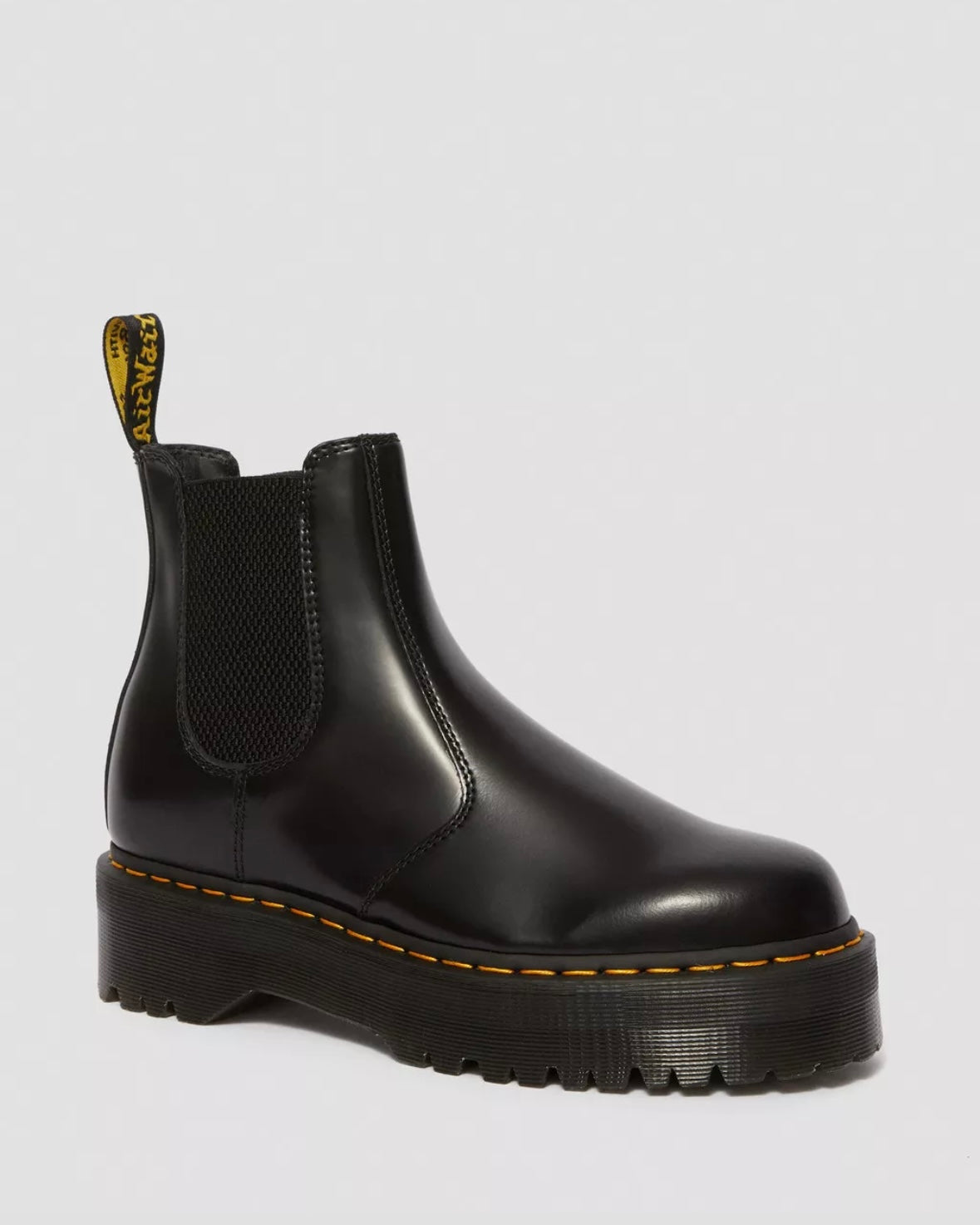 DR.MARTENS 2976 BLACK SMOOTH LEATHER PLATFORM CHELSEA BOOTS
