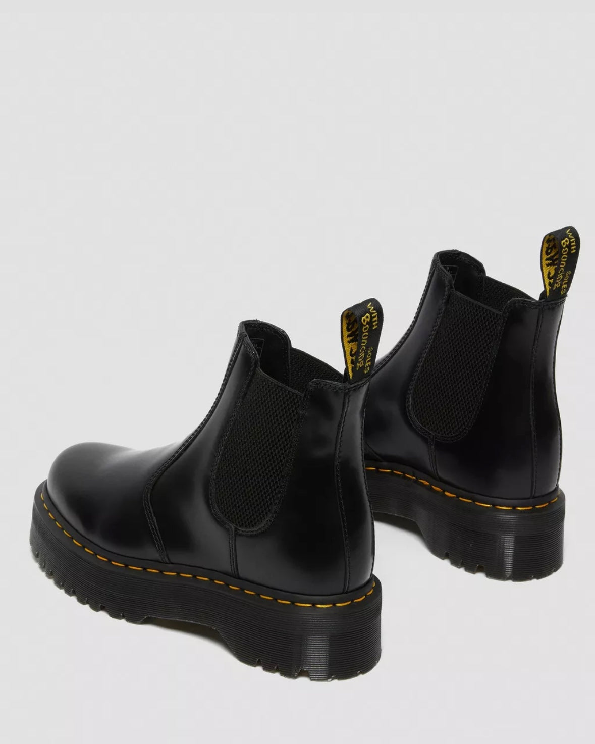 DR.MARTENS 2976 BLACK SMOOTH LEATHER PLATFORM CHELSEA BOOTS