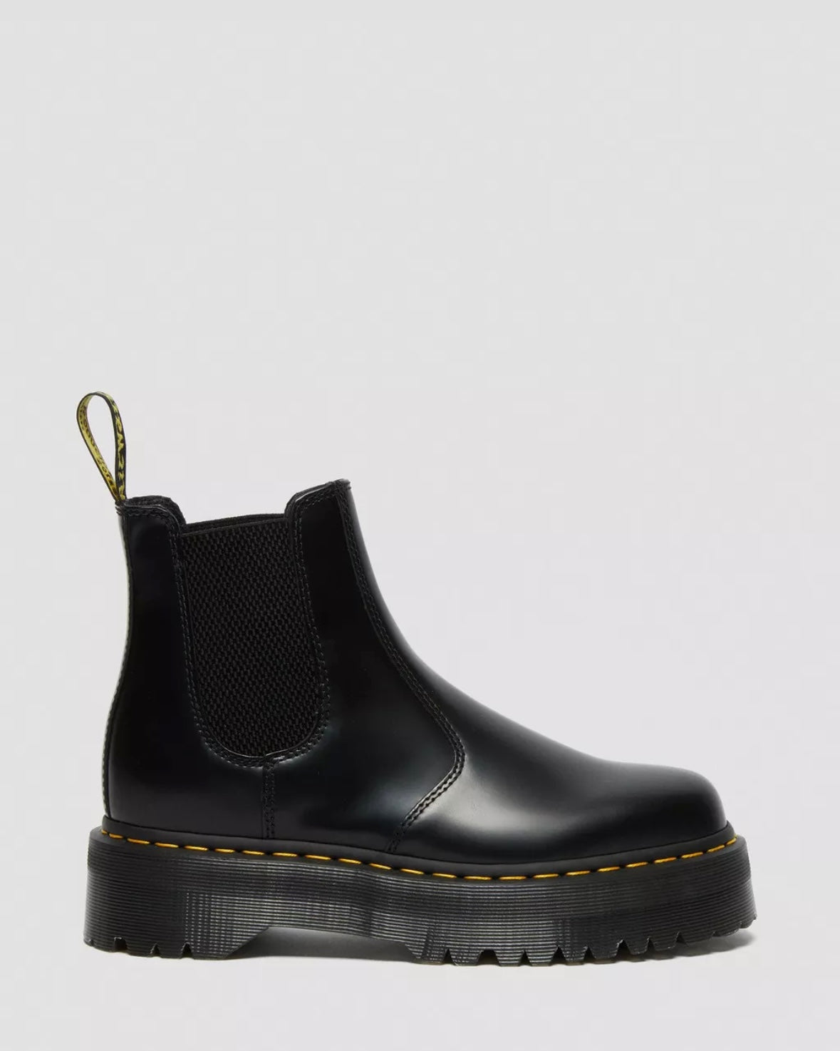 DR.MARTENS 2976 BLACK SMOOTH LEATHER PLATFORM CHELSEA BOOTS