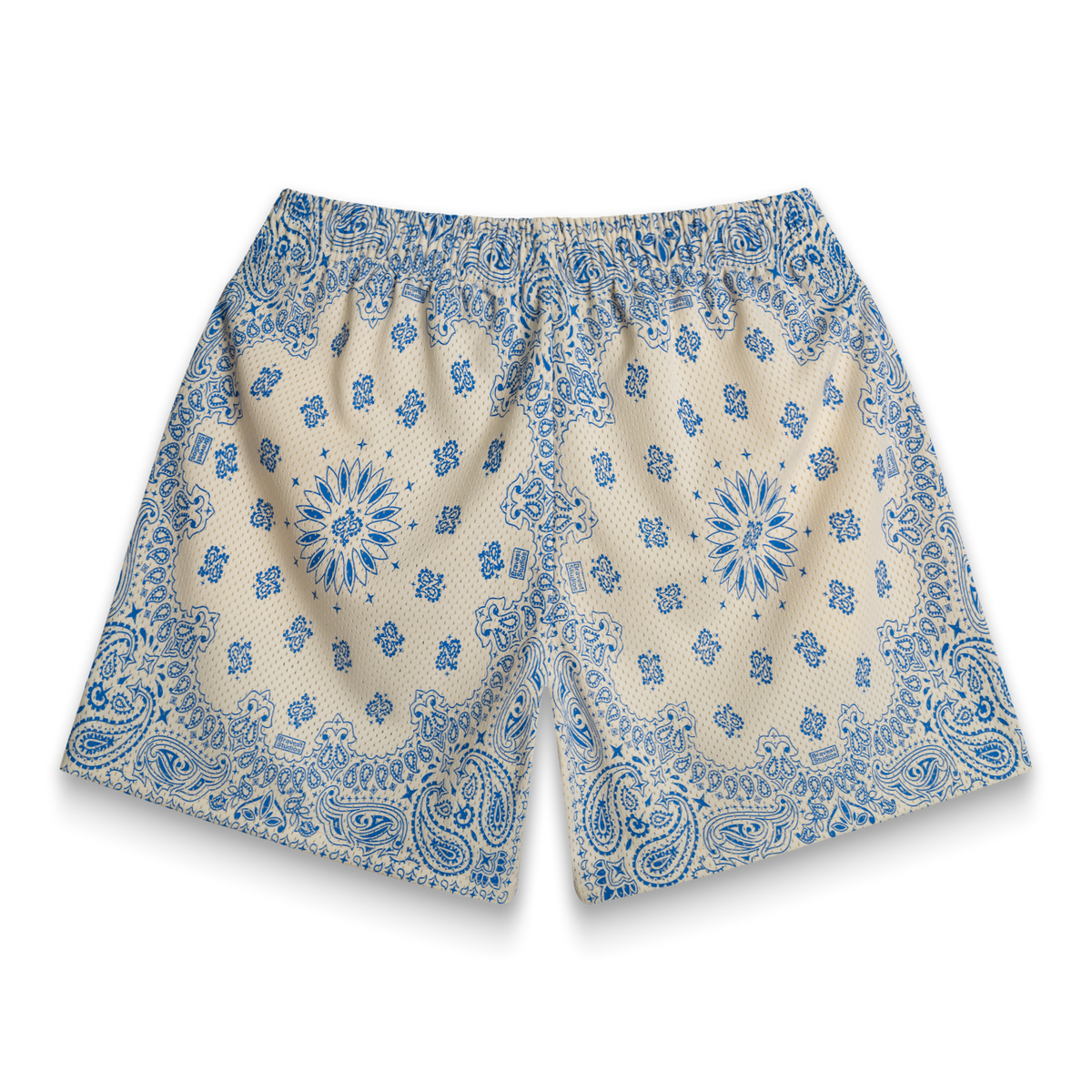 BRAVEST STUDIOS SCREENPRINTED PAISLEY CREAM SHORTS