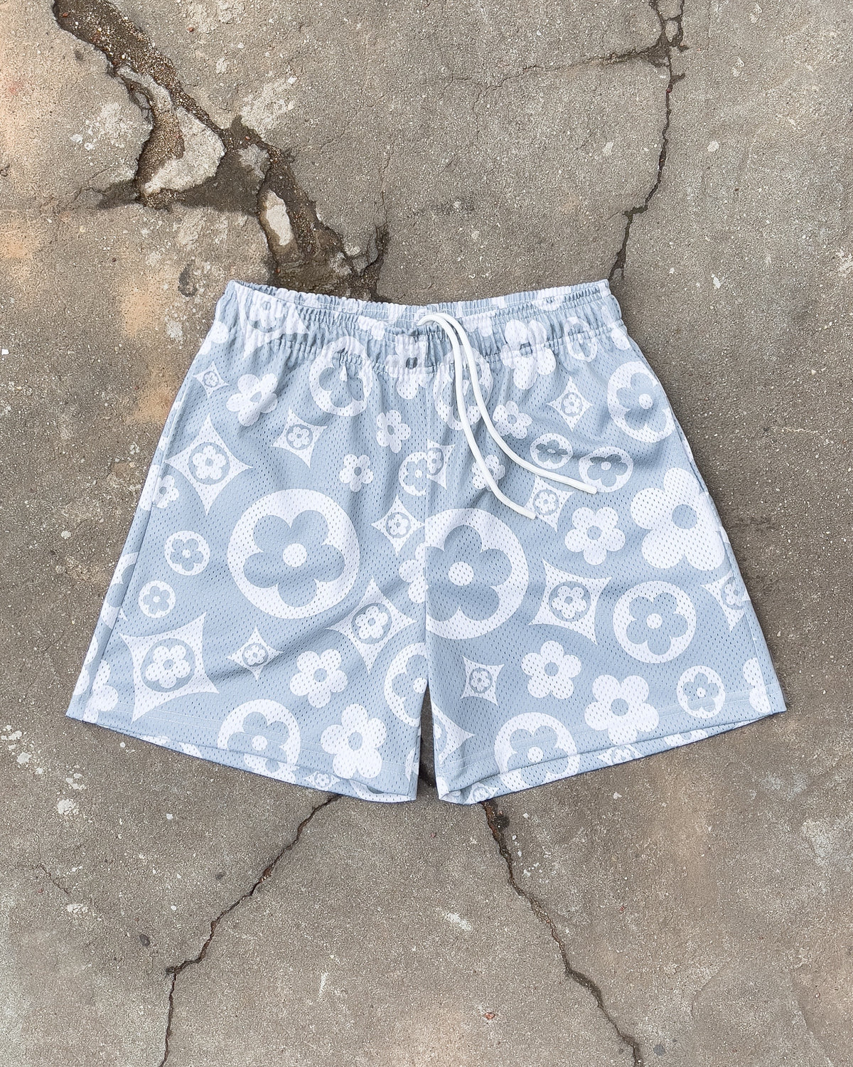 BRAVEST STUDIOS GREY FLOWER SHORTS