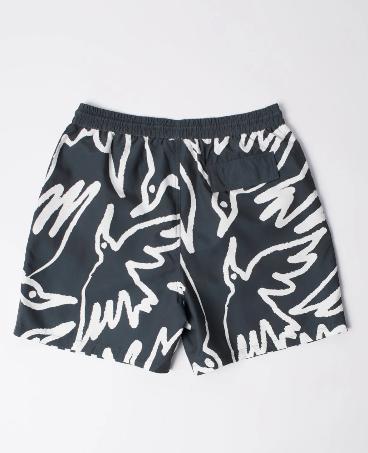 PARRA BIRDS FLY FREE SWIM SHORTS BLACK