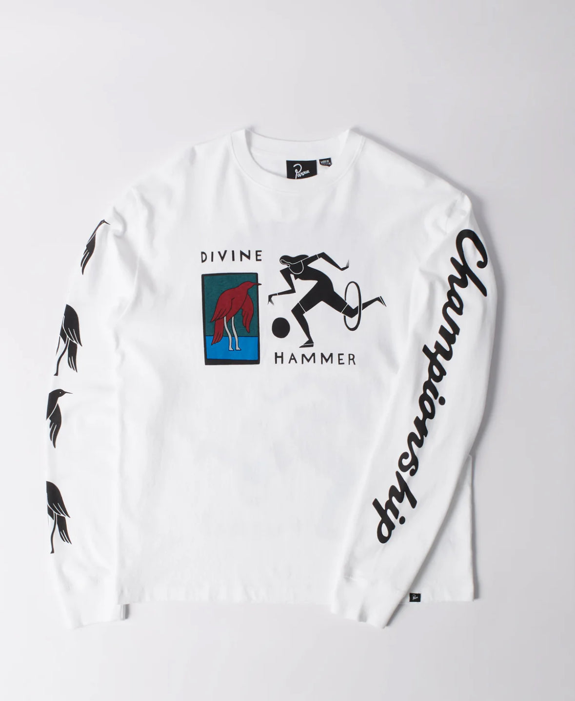 PARRA DIVINE HAMMER LONG SLEEVE T-SHIRT WHITE