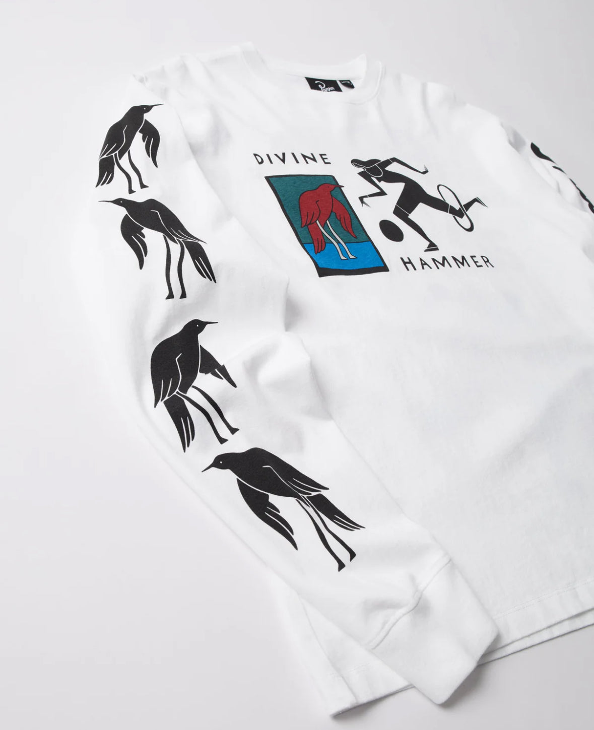 PARRA DIVINE HAMMER LONG SLEEVE T-SHIRT WHITE