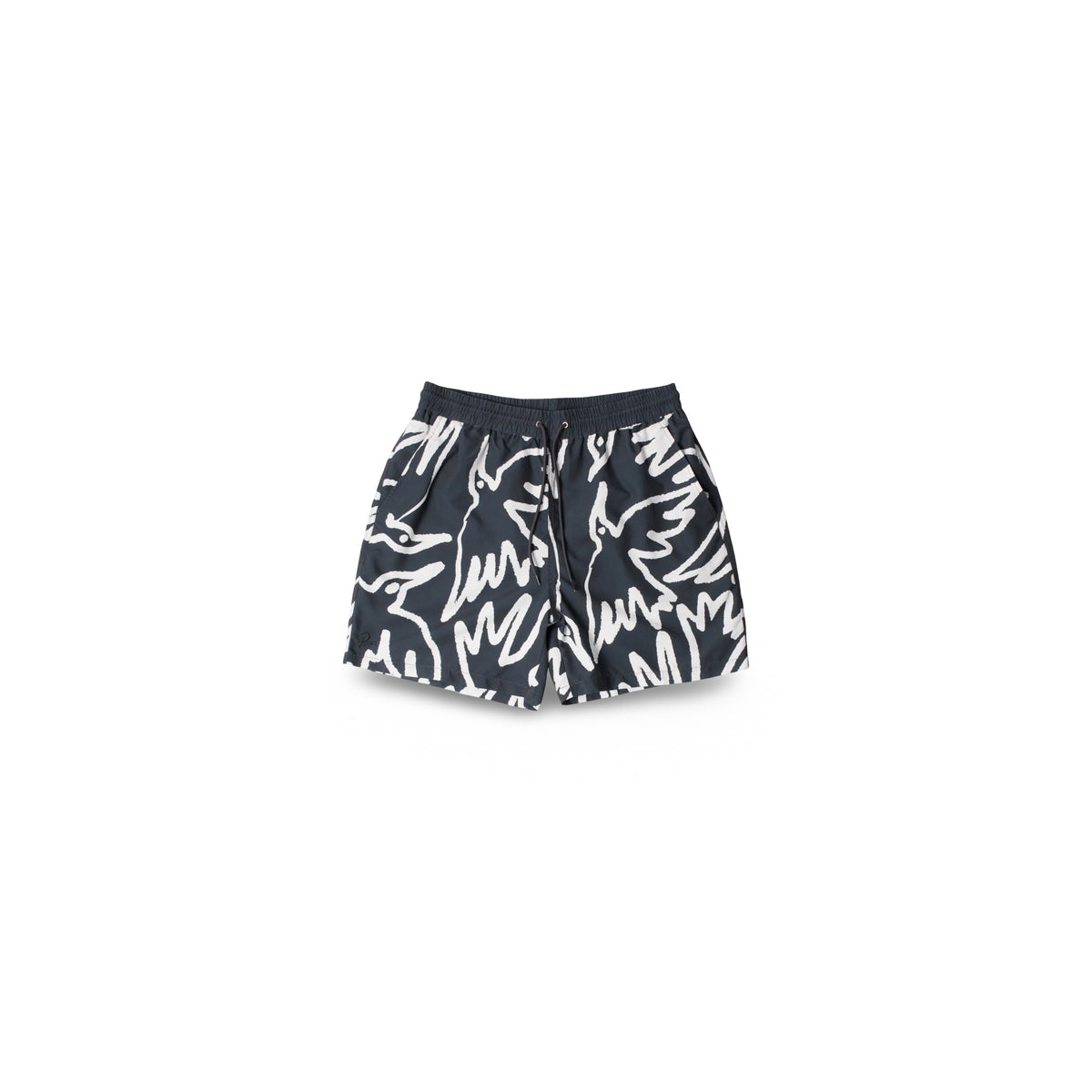 PARRA BIRDS FLY FREE SWIM SHORTS BLACK