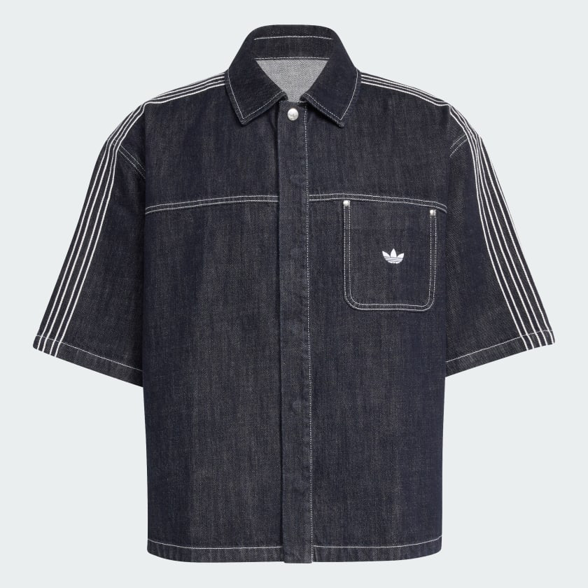 ADIDAS ORIGINALS DENIM SHORT SLEEVE WORK SHIRT