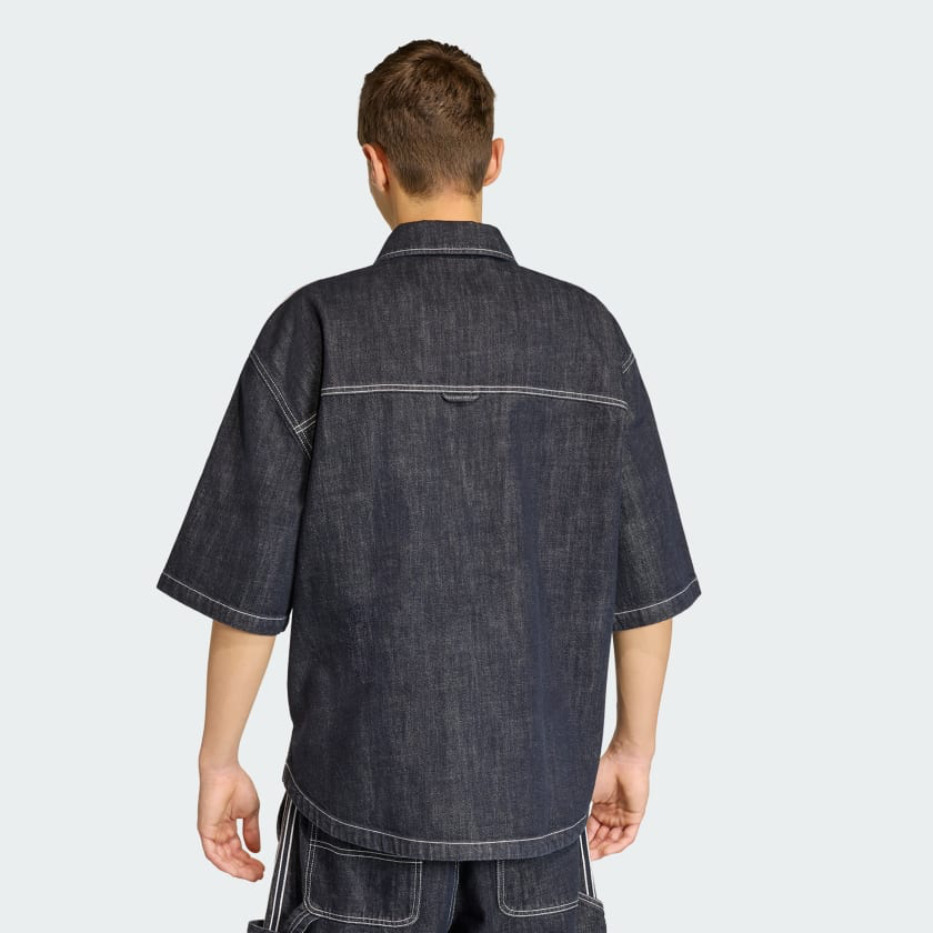 ADIDAS ORIGINALS DENIM SHORT SLEEVE WORK SHIRT