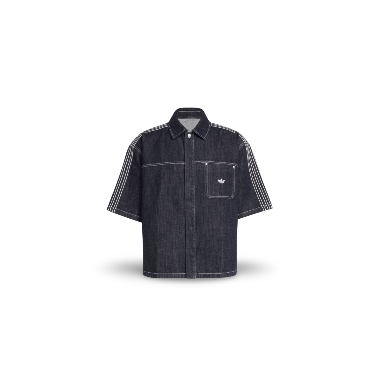 ADIDAS ORIGINALS DENIM SHORT SLEEVE WORK SHIRT - LUST PANAMA