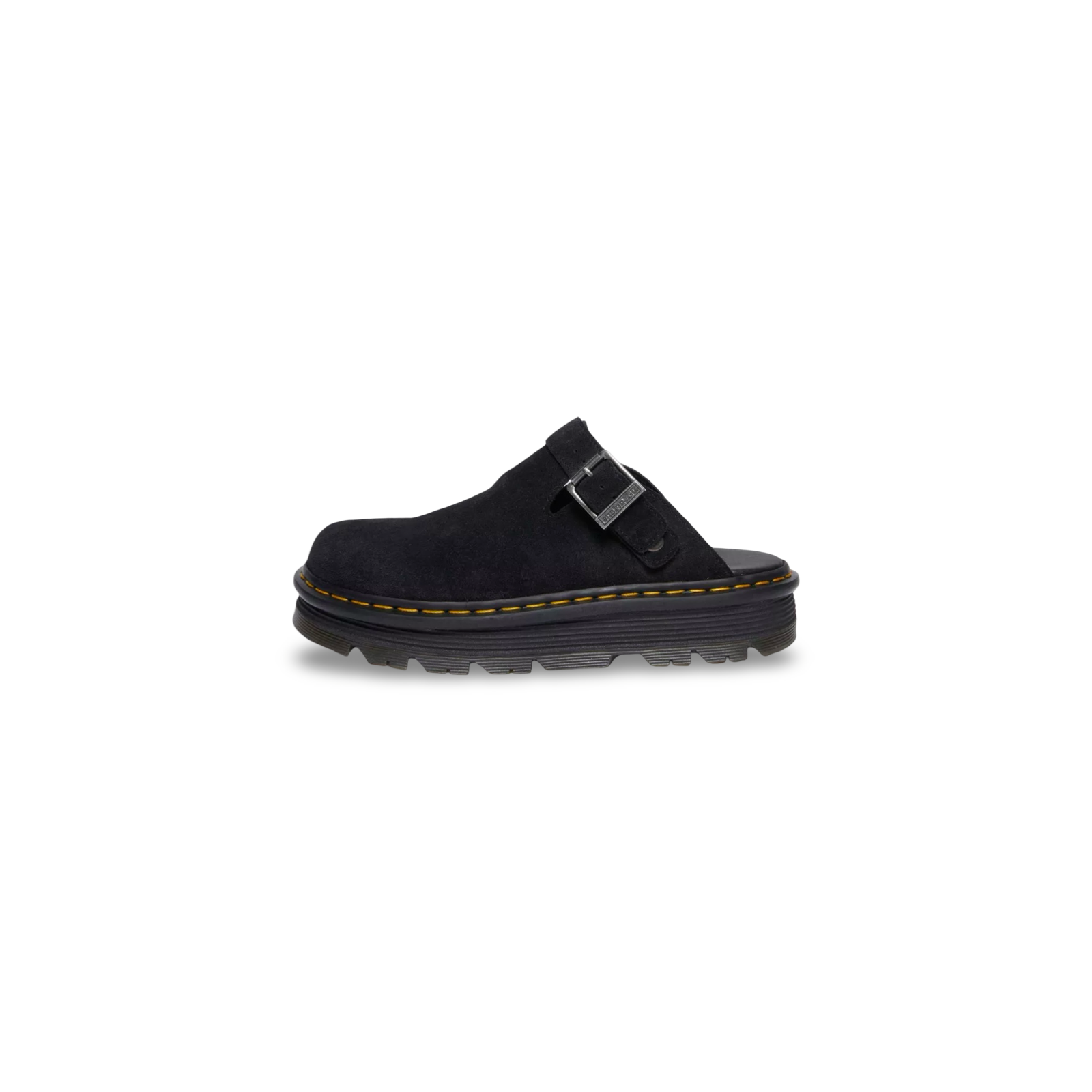 DR.MARTENS ZEBZAG BLACK SUEDE SLINGBACK PLATFORM MULES - LUST PANAMA
