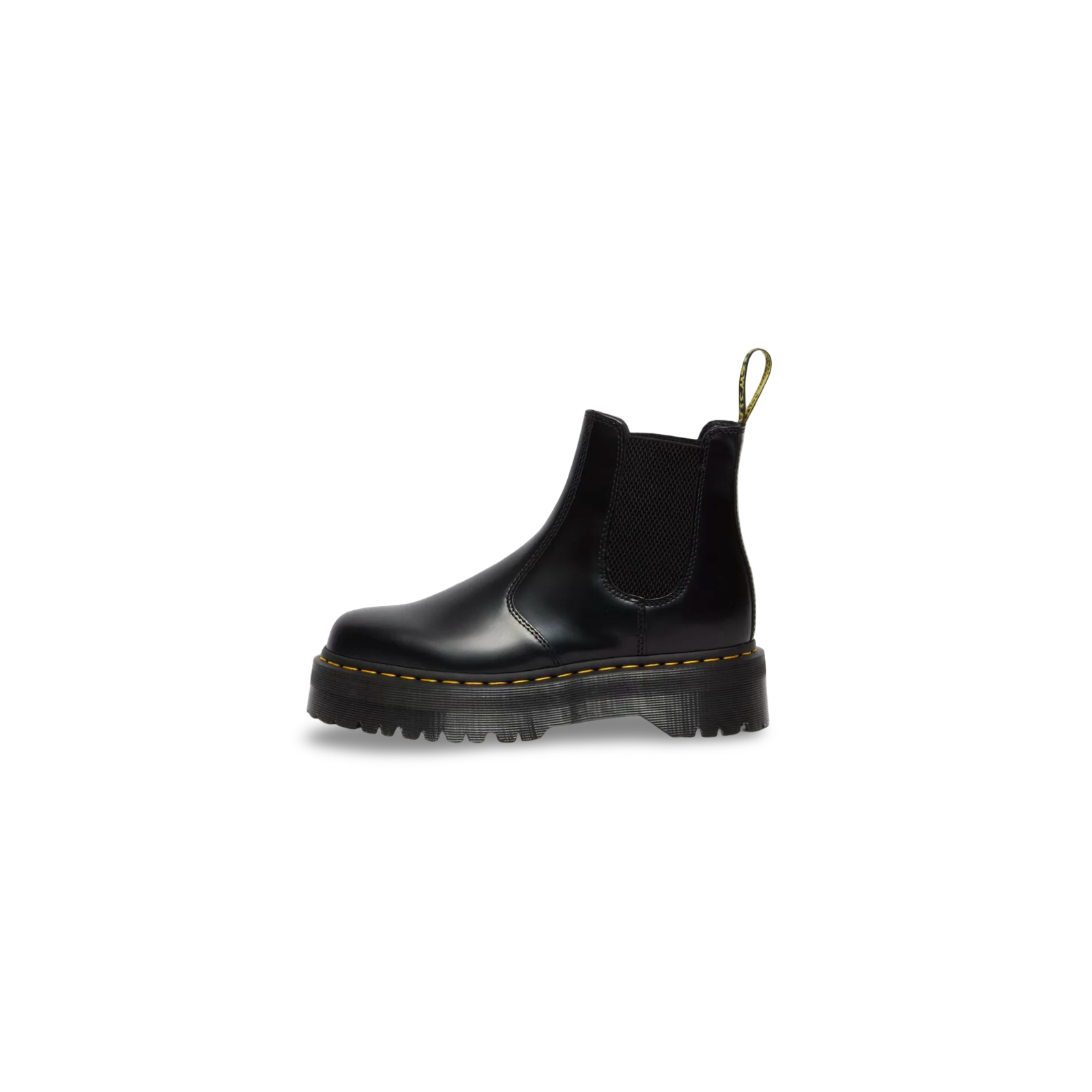 DR.MARTENS 2976 BLACK SMOOTH LEATHER PLATFORM CHELSEA BOOTS - LUST