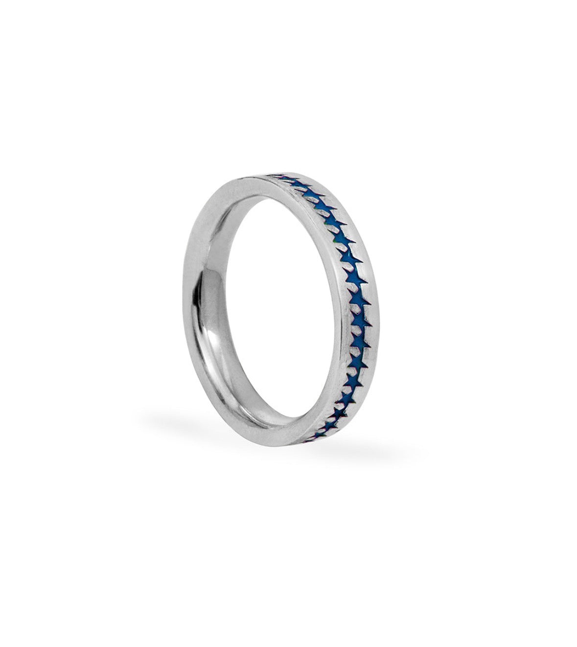 TWOJEYS BLUE ENAMELED STARLINE RING