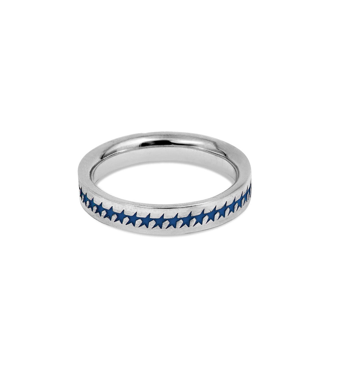 TWOJEYS BLUE ENAMELED STARLINE RING