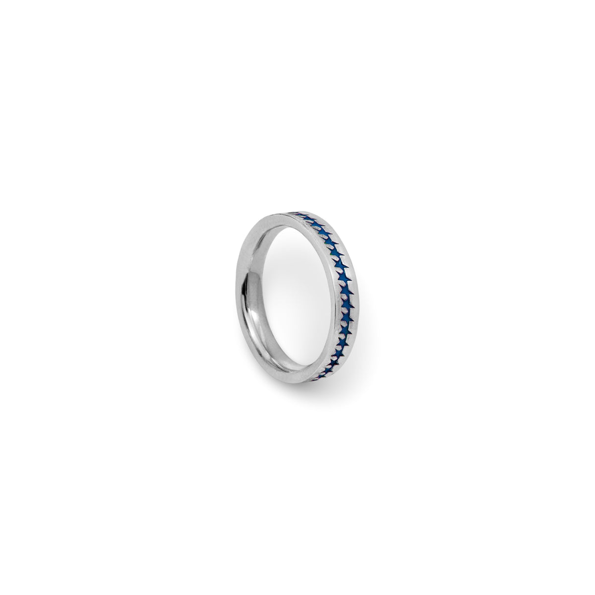 TWOJEYS BLUE ENAMELED STARLINE RING