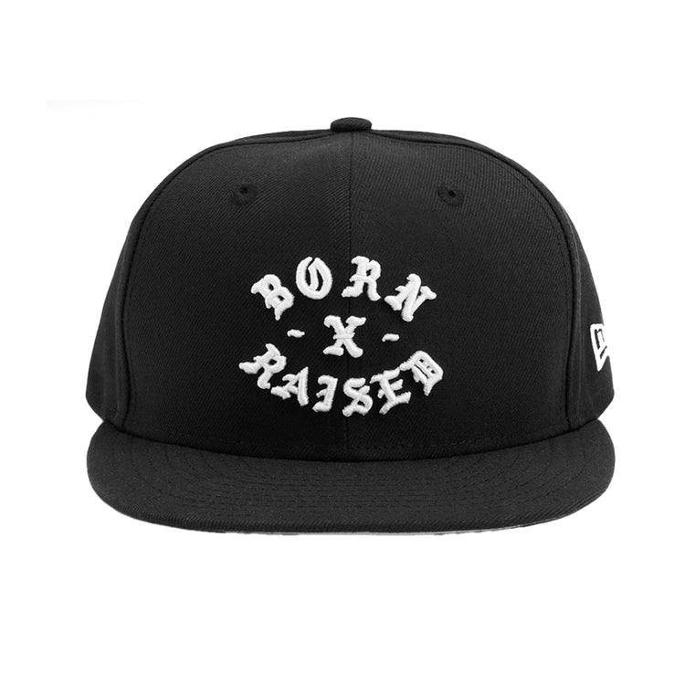 BORN X RAISED NEW ERA FITTED ROCKER HAT