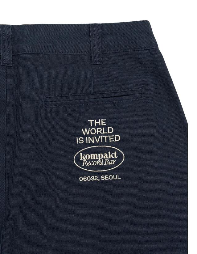 KOMPACT RECORD BAR BASIC LOGO CHINO PANTS NAVY
