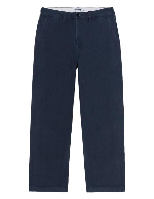 KOMPACT RECORD BAR BASIC LOGO CHINO PANTS NAVY