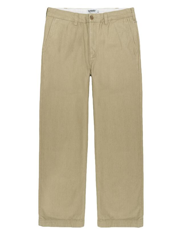 KOMPACT RECORD BAR BASIC LOGO CHINO PANTS KHAKI