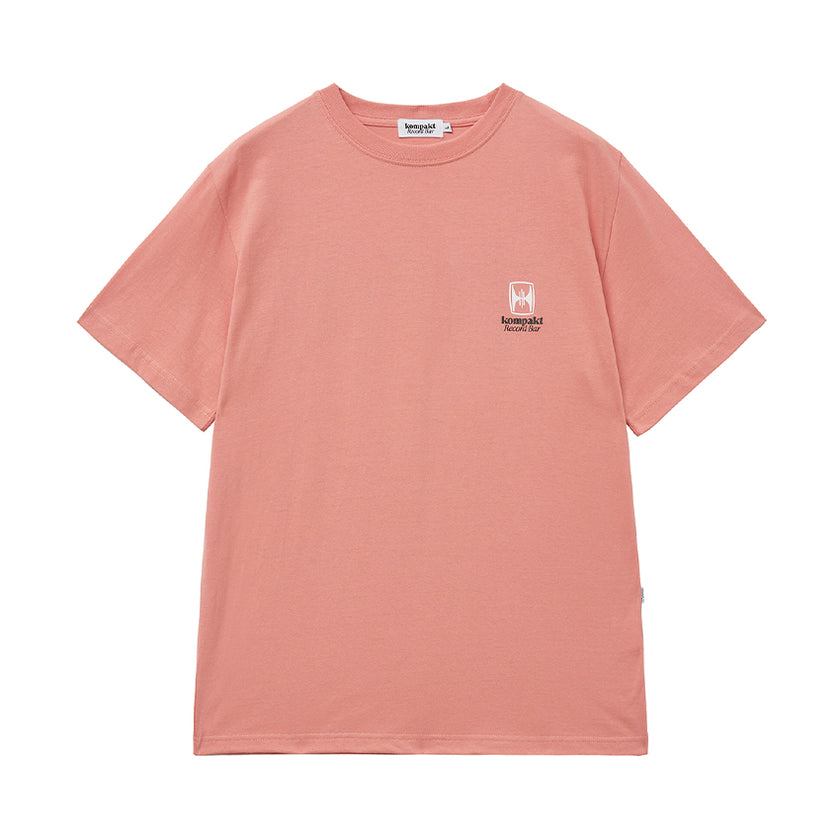 KOMPAKT RECORD BAR BASIC LOGO T-SHIRT SALMON