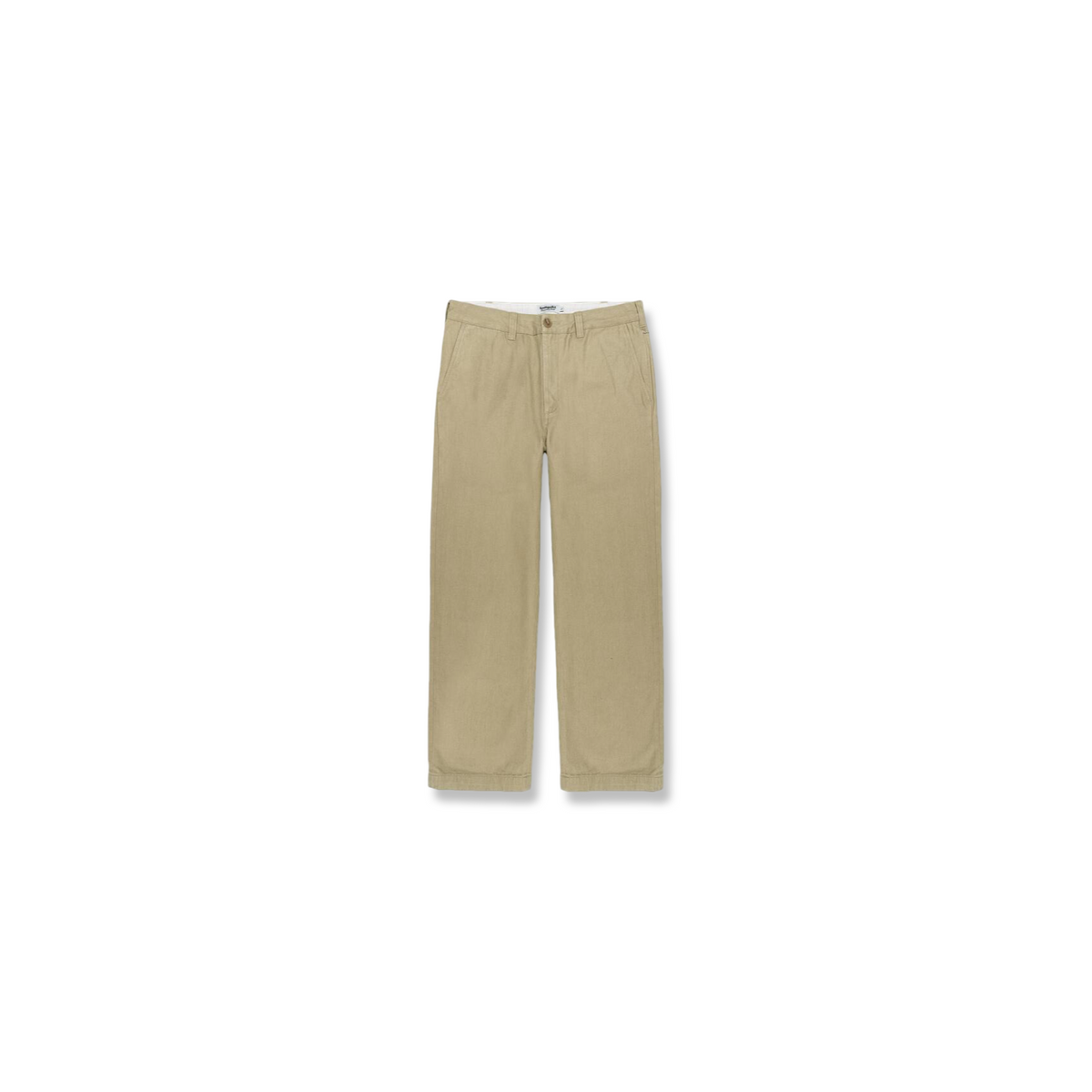 KOMPACT RECORD BAR BASIC LOGO CHINO PANTS KHAKI