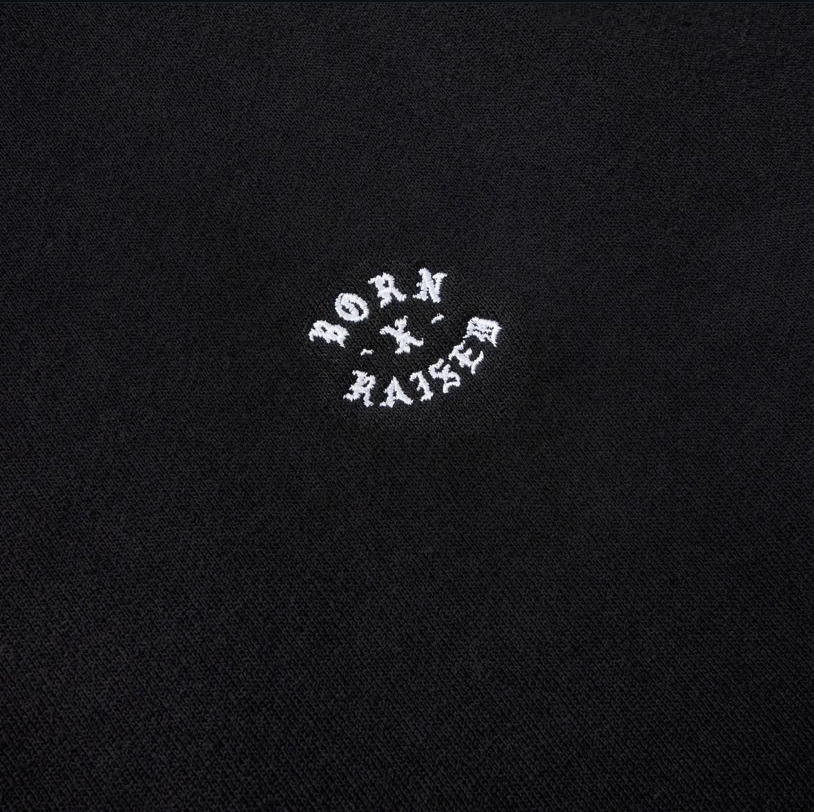 BORN x RAISED MICRO ROCKER CREWNECK BLACK