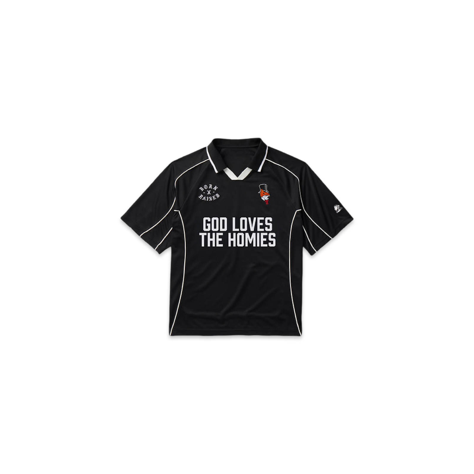 トップス 1love homies BORN X RAISED GOD LOVES THE HOMIES JERSEY BLACK - LUST PANAMA