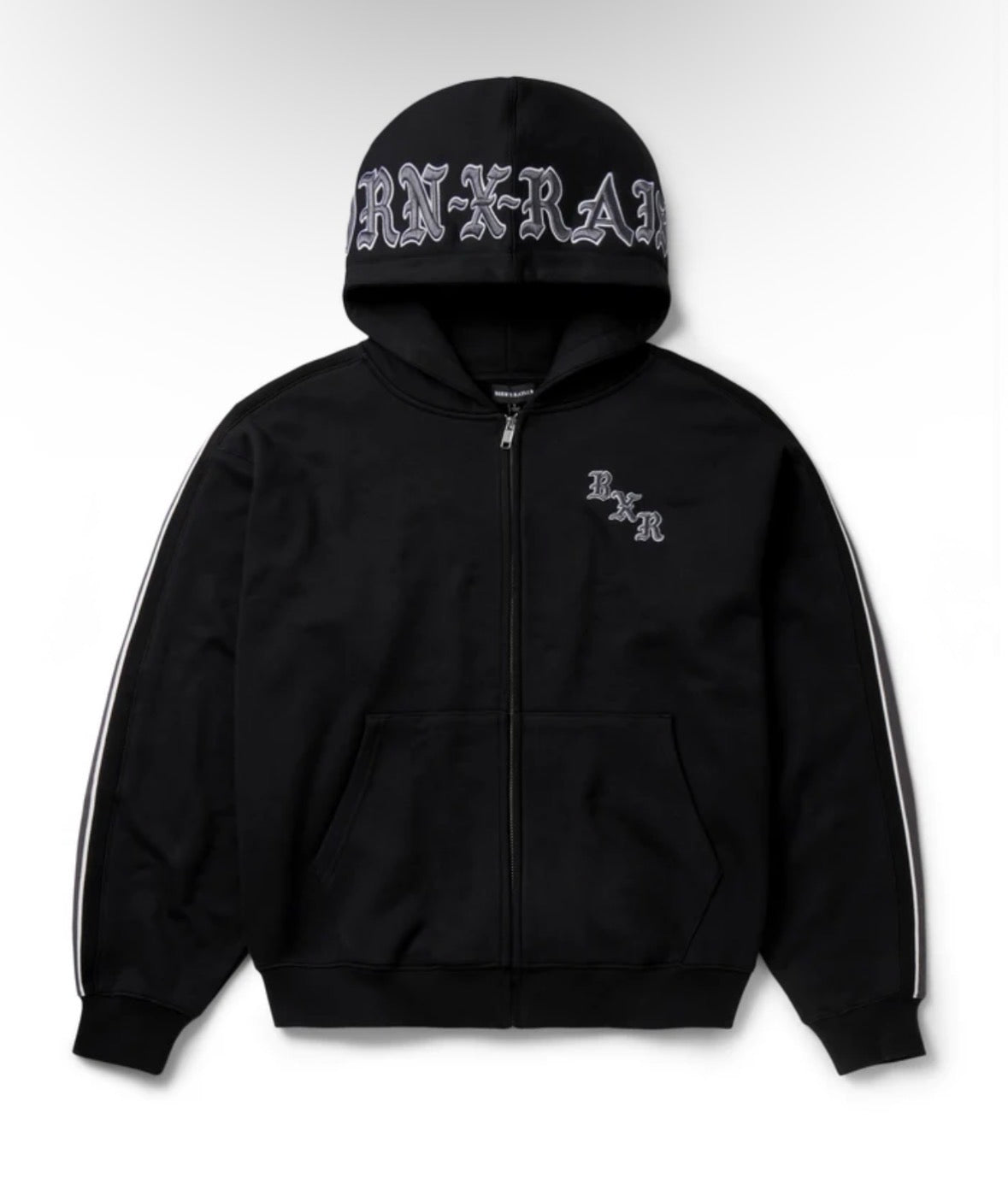 BORN X RAISED SPORT STRIPE ZIP-UP HOODIE
