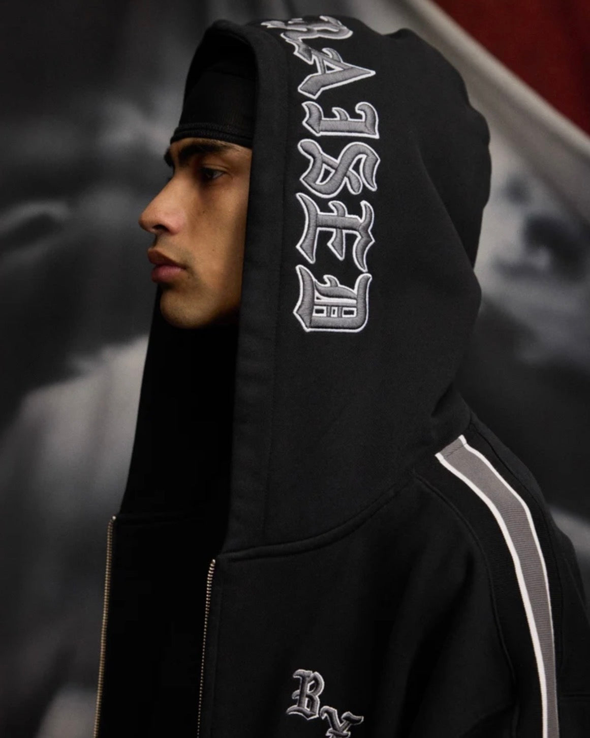 BORN X RAISED SPORT STRIPE ZIP-UP HOODIE