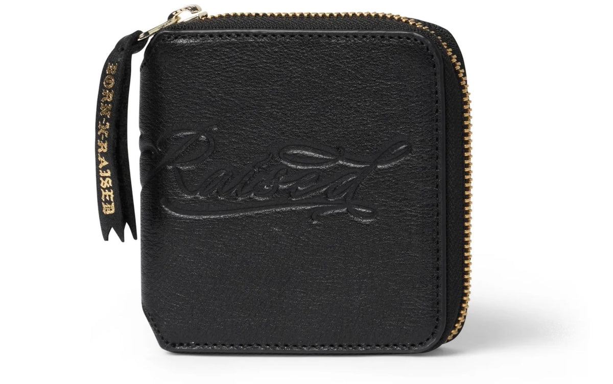 BORN X RAISED – FINE LINE LEATHER WALLET BLACK