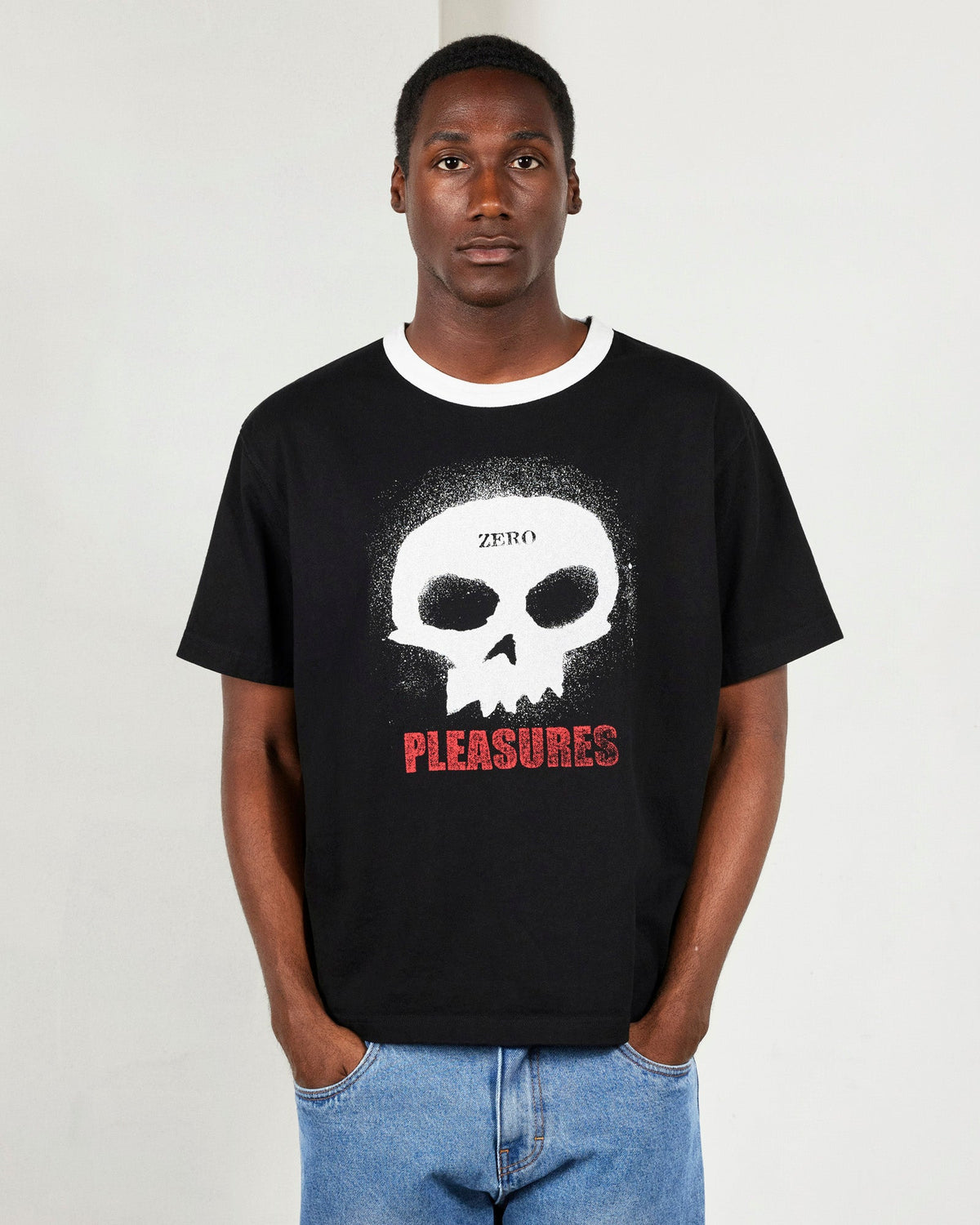 PLEASURES x ZERO SINGLE SKULL HEAVYWEIGHT SHIRT